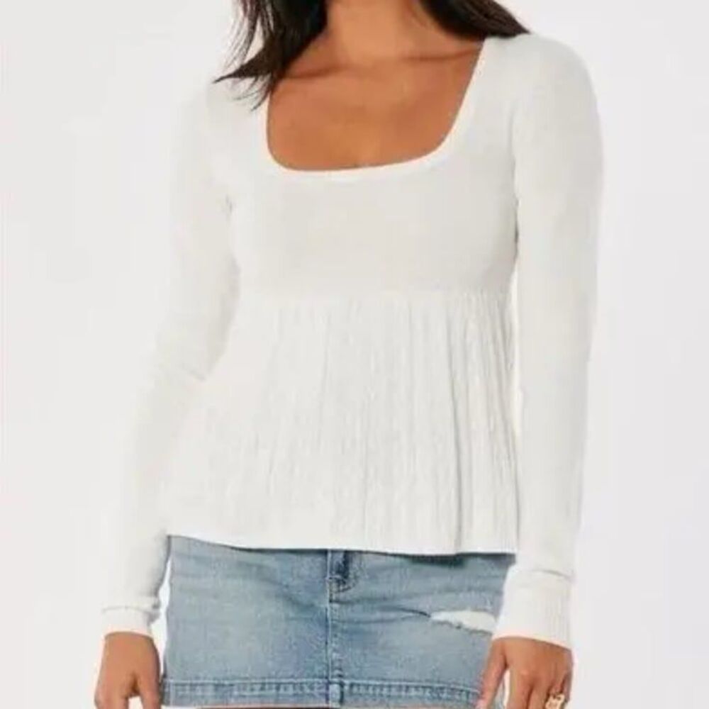 Hollister coquette babydoll knit top